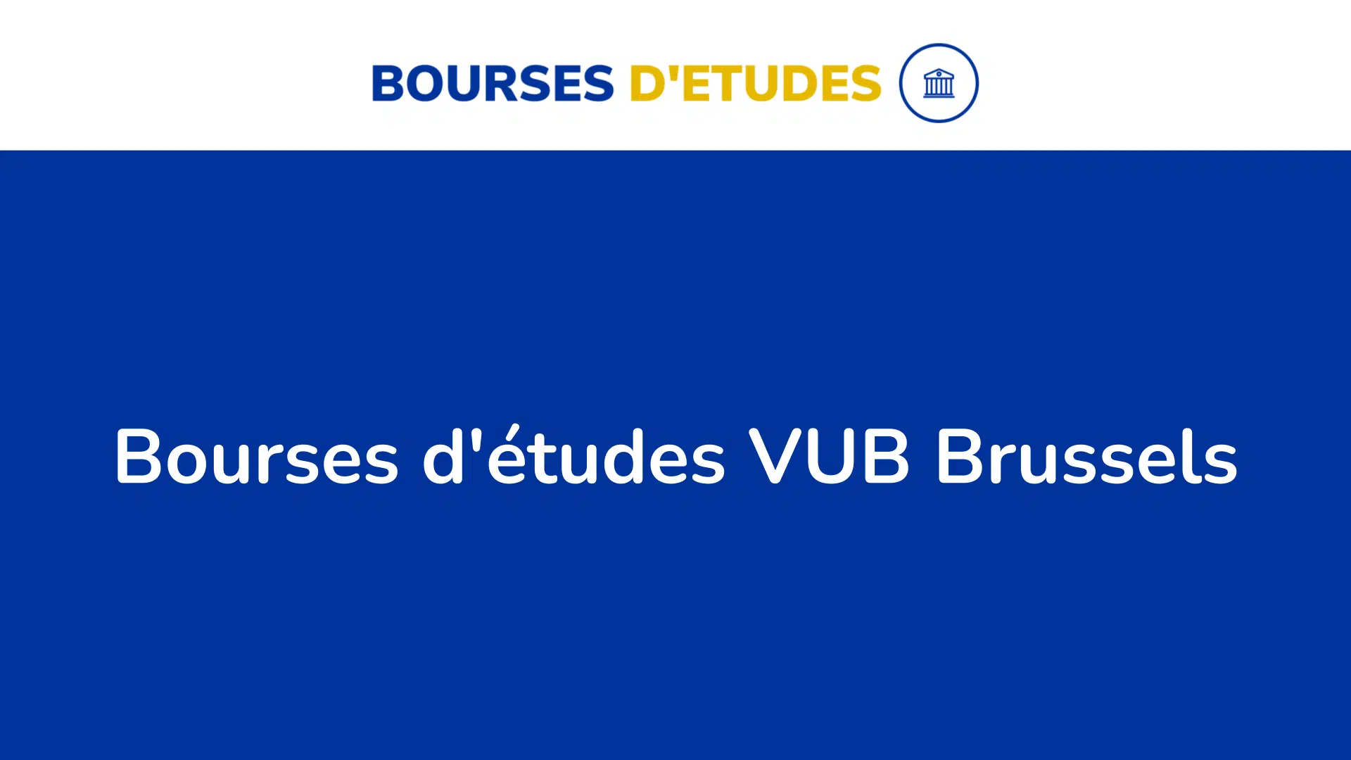 Bourses d'études VUB Brussels