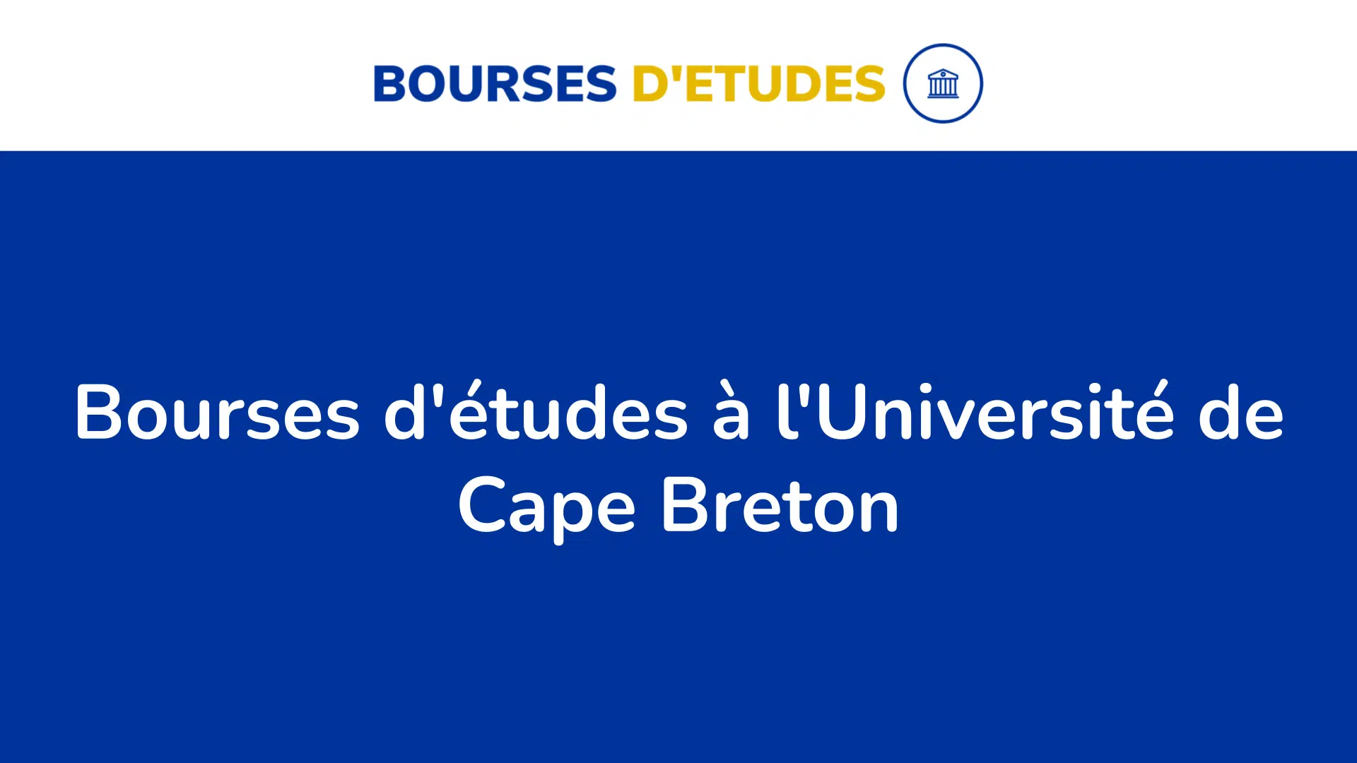 Bourses d'études à l'Université de Cape Breton